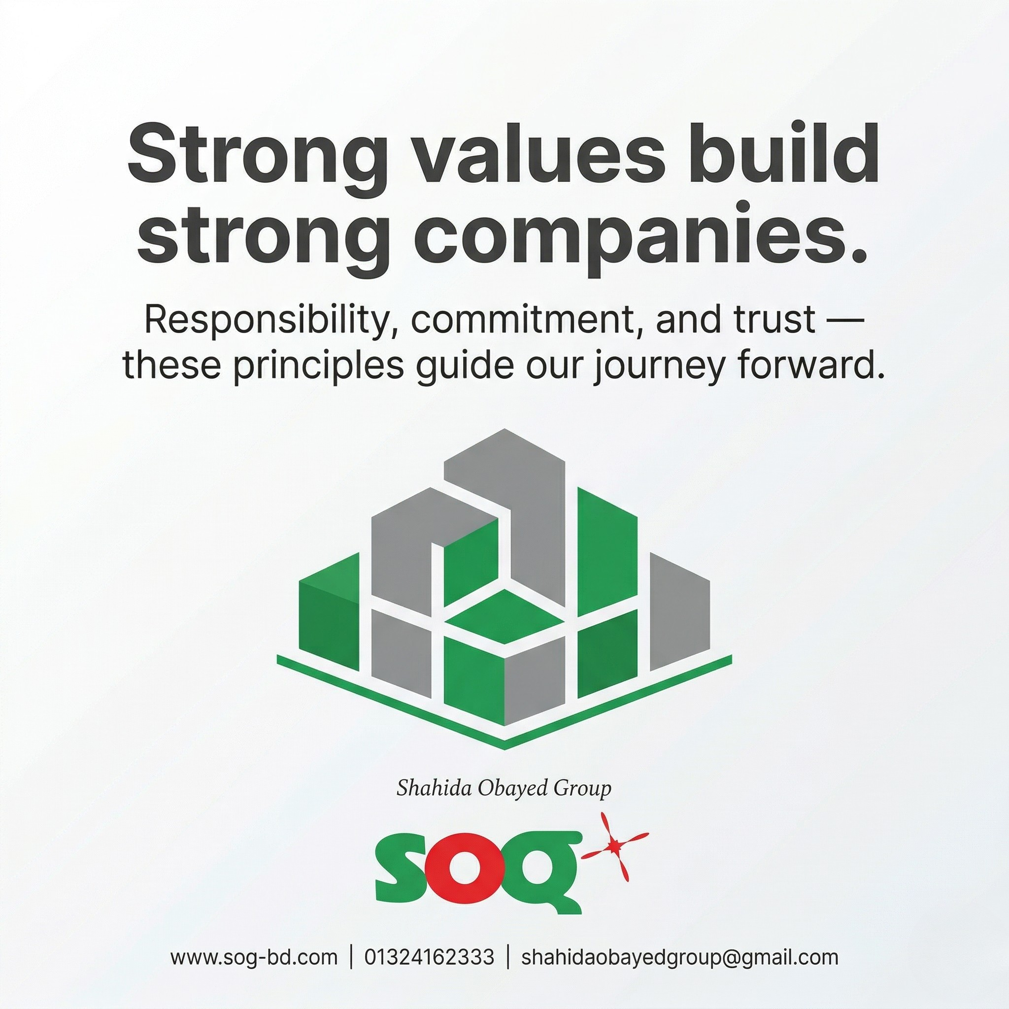Strong values build strong organizations. Trust, responsibility, and long-term commitment —