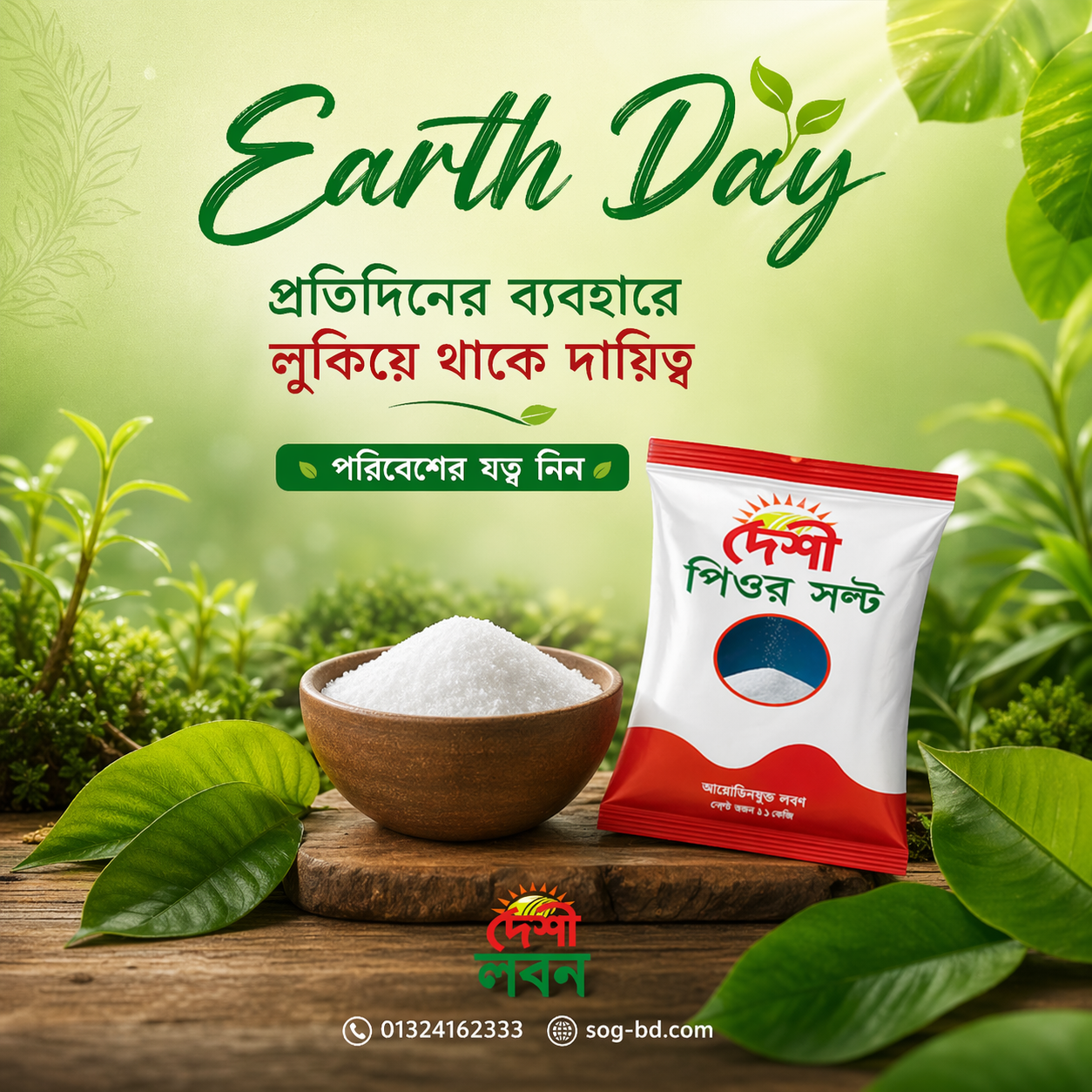 Earth Day 🌍  প্রতিদিনের ছোট ছোট ব্যবহারের মধ্যেই লুকিয়ে থাকে বড় দায়িত্ব।