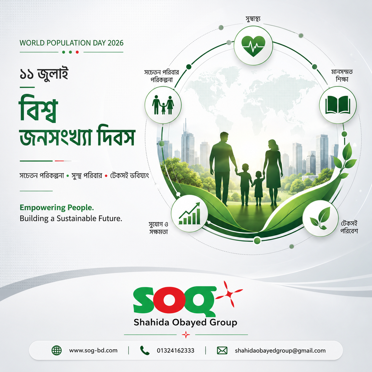 🌍 ১১ জুলাই | বিশ্ব জনসংখ্যা দিবস
